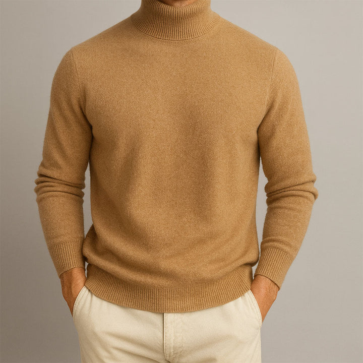 Pull homme col roulé 100 % cachemire – chaleur douce et raffinée