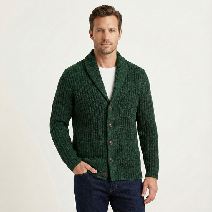 Cardigan Montpellier en grosse maille à col châle pour homme