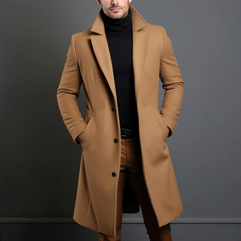 Manteau long homme en laine – élégance intemporelle pour l'hiver
