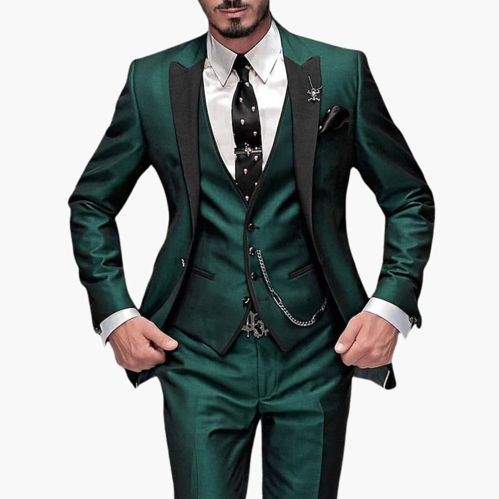 Costume homme trois pièces classique – revers tombant élégant