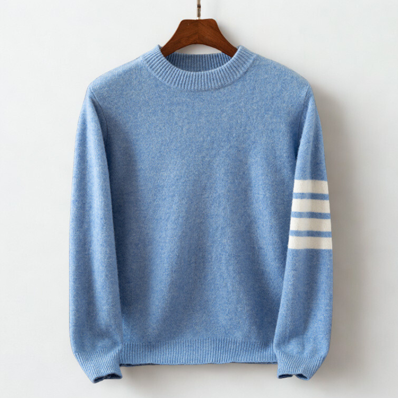 Pull homme Lunero en cachemire mélangé – rayures sportives