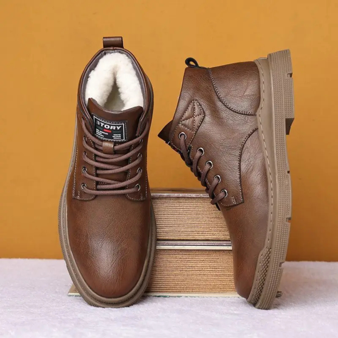 Bottes de neige Silverfield en cuir à lacets pour homme