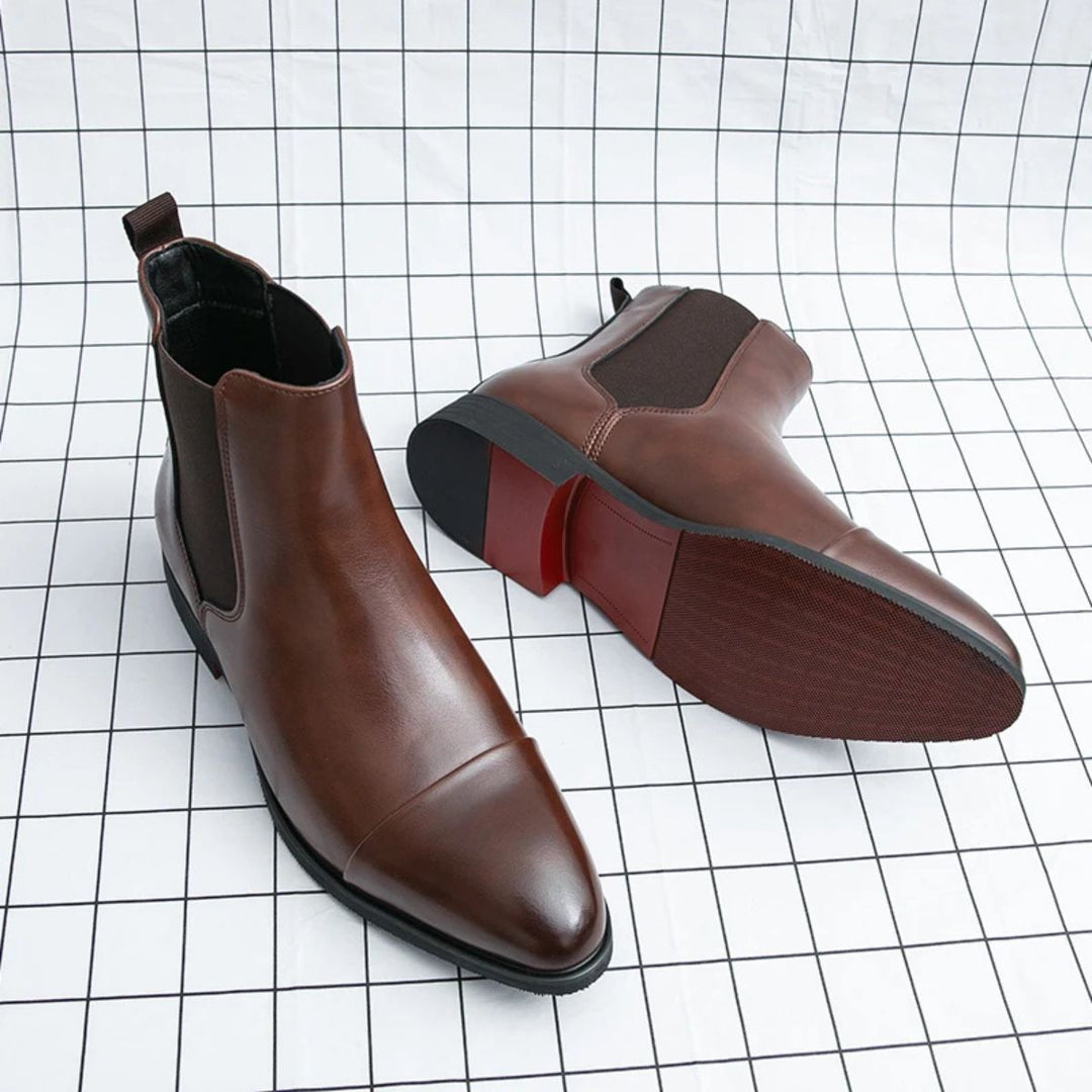Bottines Chelsea Savile Row en cuir homme – semelle rouge