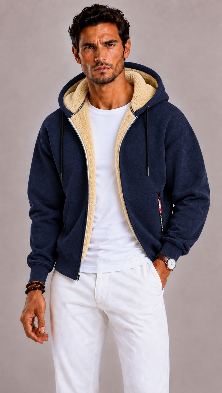 Cardigan homme en laine à capuche, douceur et chaleur