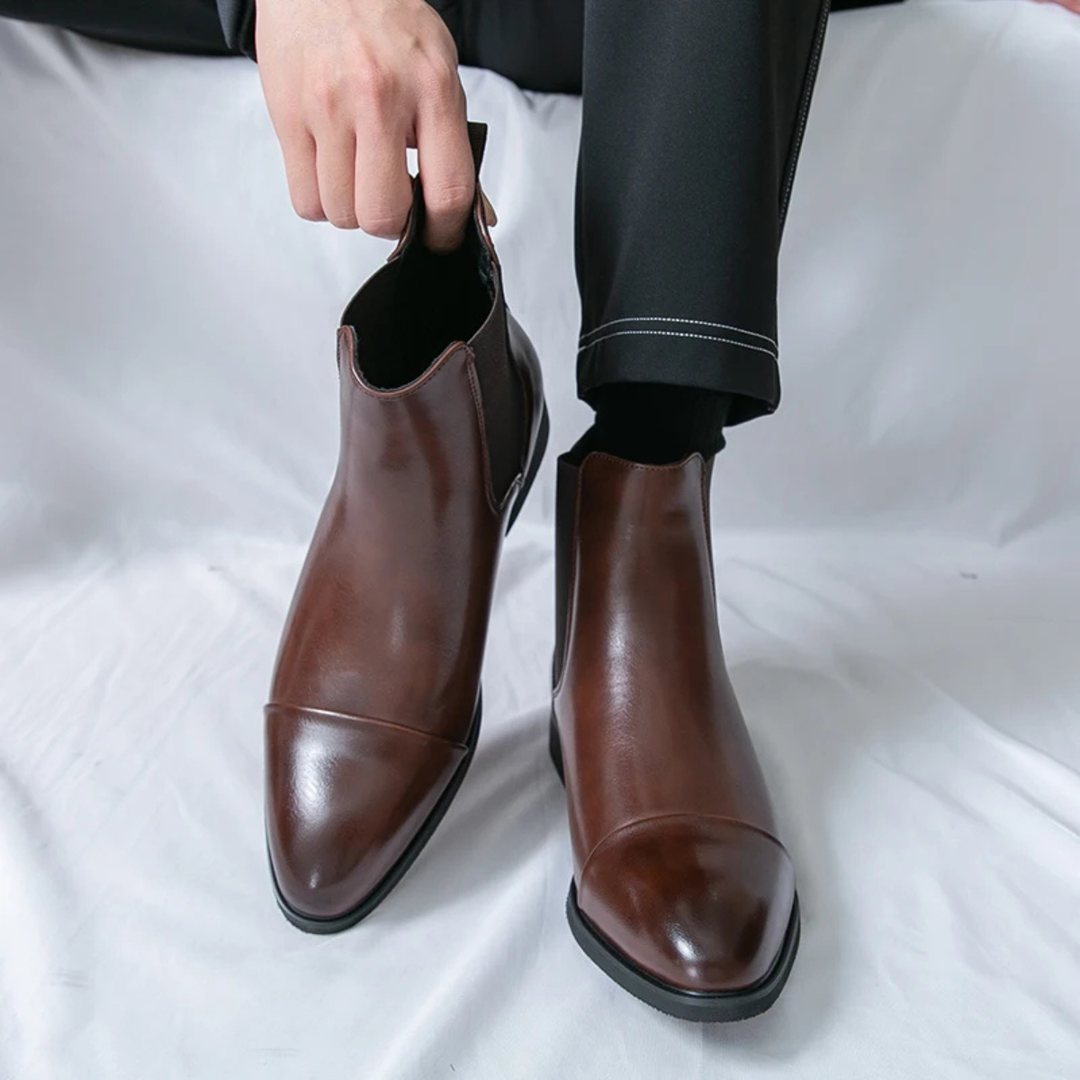 Bottines Chelsea Rossano en cuir PU – semelle rouge élégante