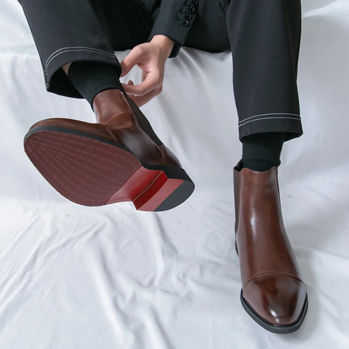 Bottines Chelsea Rossano en cuir PU – semelle rouge élégante