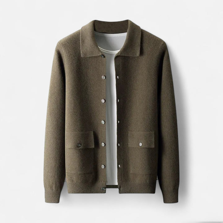 Cardigan homme en cachemire coupe ajustée – boutons classiques