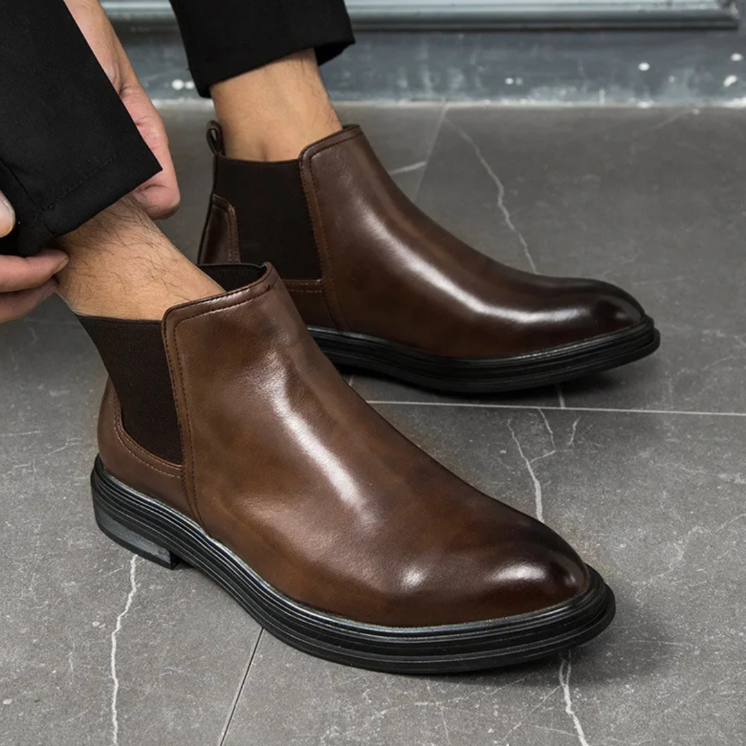 Bottines Chelsea Lezzeno en cuir lisse pour homme