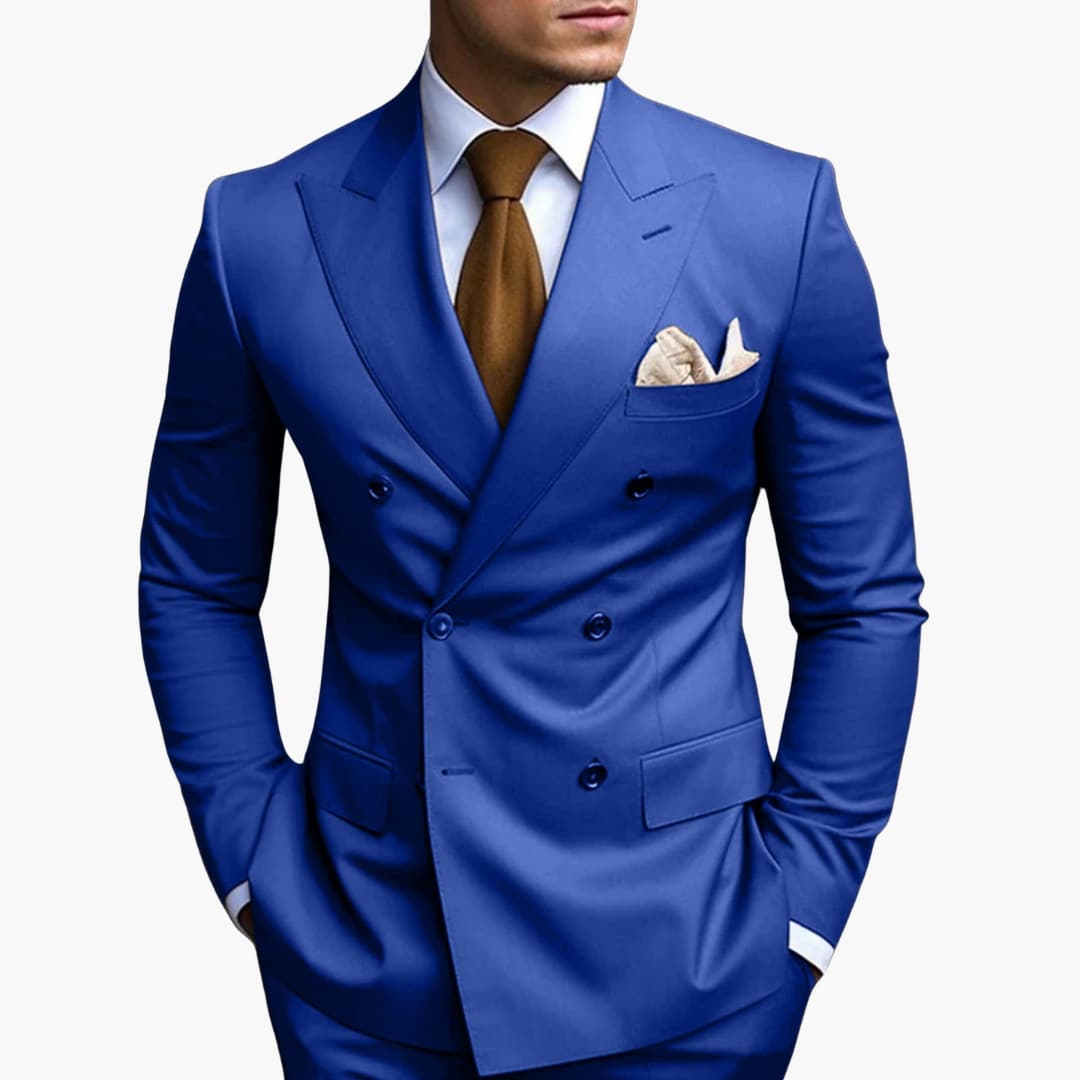 Costume homme croisé à six boutons – élégance classique