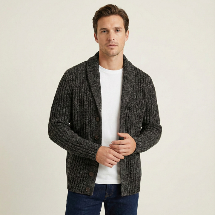 Cardigan Montpellier en grosse maille à col châle pour homme