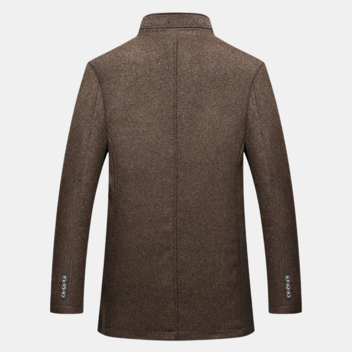 Manteau homme en laine à col montant – doublure matelassée