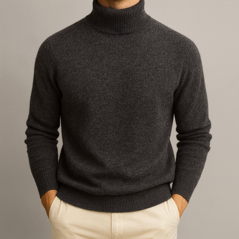 Pull homme col roulé 100 % cachemire – chaleur douce et raffinée