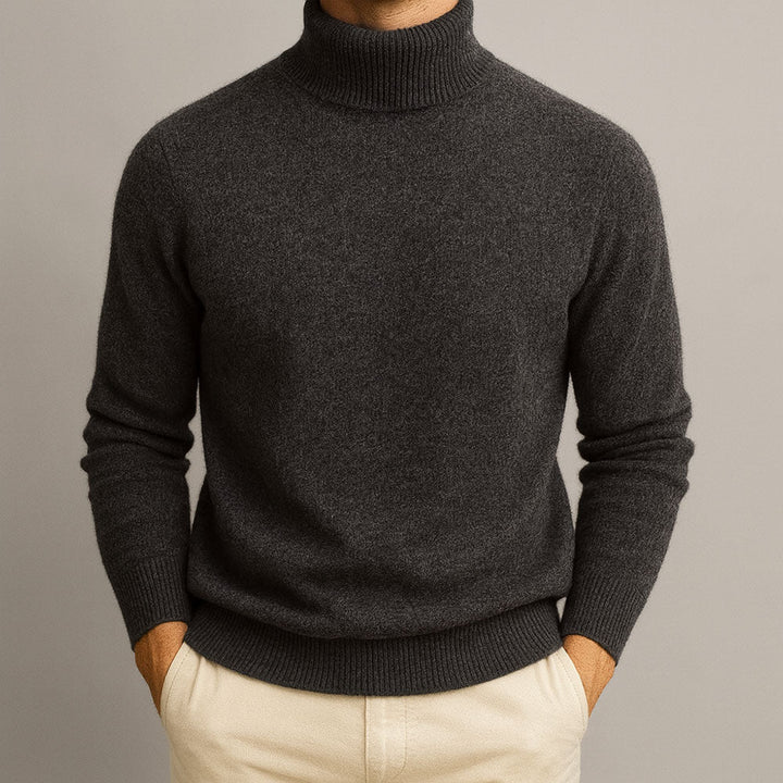 Pull homme col roulé 100 % cachemire – chaleur douce et raffinée