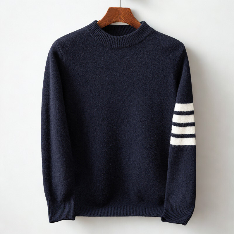 Pull homme Lunero en cachemire mélangé – rayures sportives