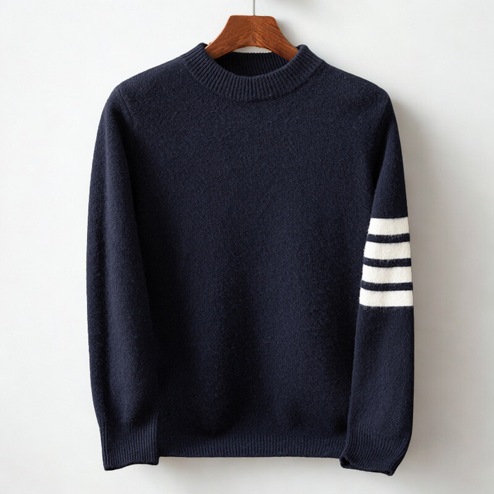 Pull homme Lunero en cachemire mélangé – rayures sportives