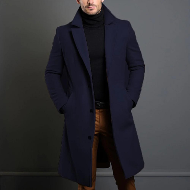 Manteau long homme en laine – élégance intemporelle pour l'hiver
