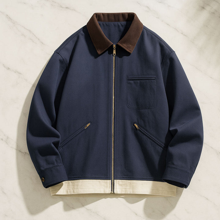 Veste homme rétro en coton – coupe décontractée et confortable