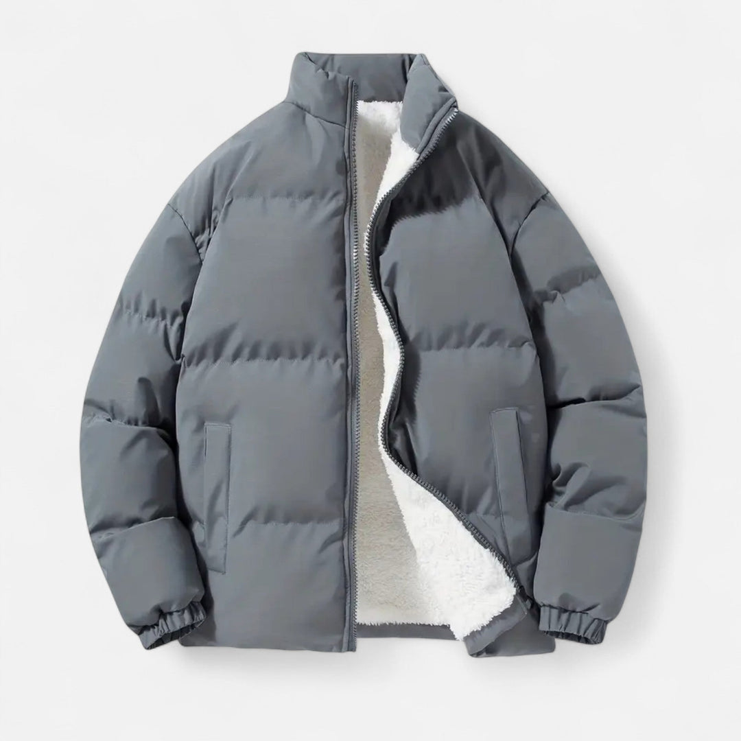 Veste homme doublée laine d'agneau – col montant raffiné