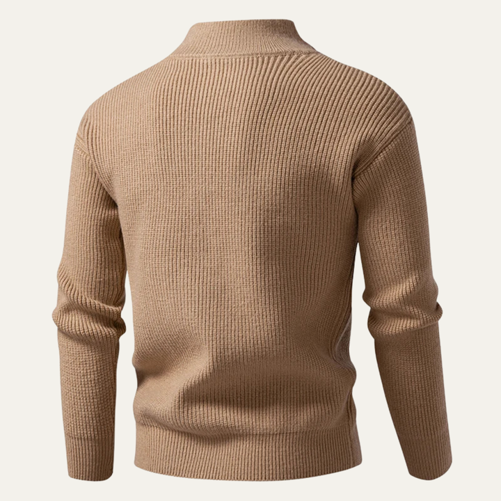 Cardigan zippé Cisternino en maille côtelée – smart casual