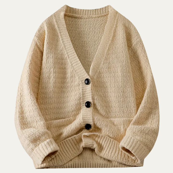 Cardigan Elston en maille à col V boutonné pour homme