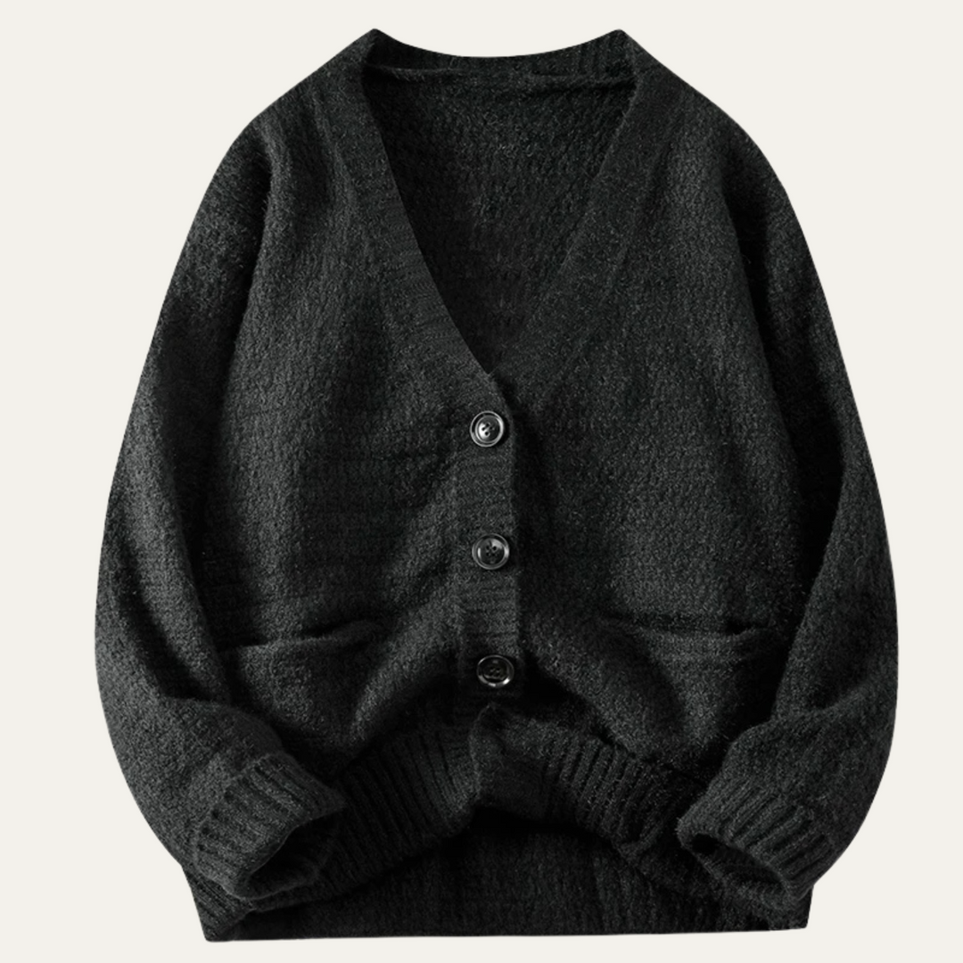 Cardigan Elston en maille à col V boutonné pour homme