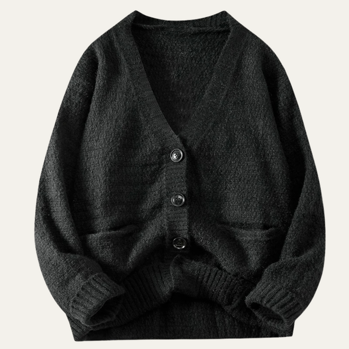 Cardigan Elston en maille à col V boutonné pour homme