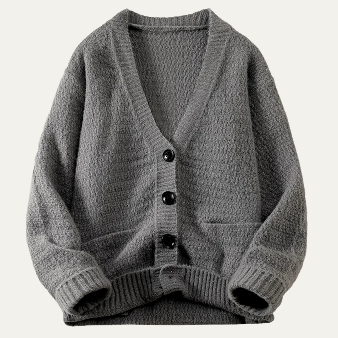 Cardigan Elston en maille à col V boutonné pour homme