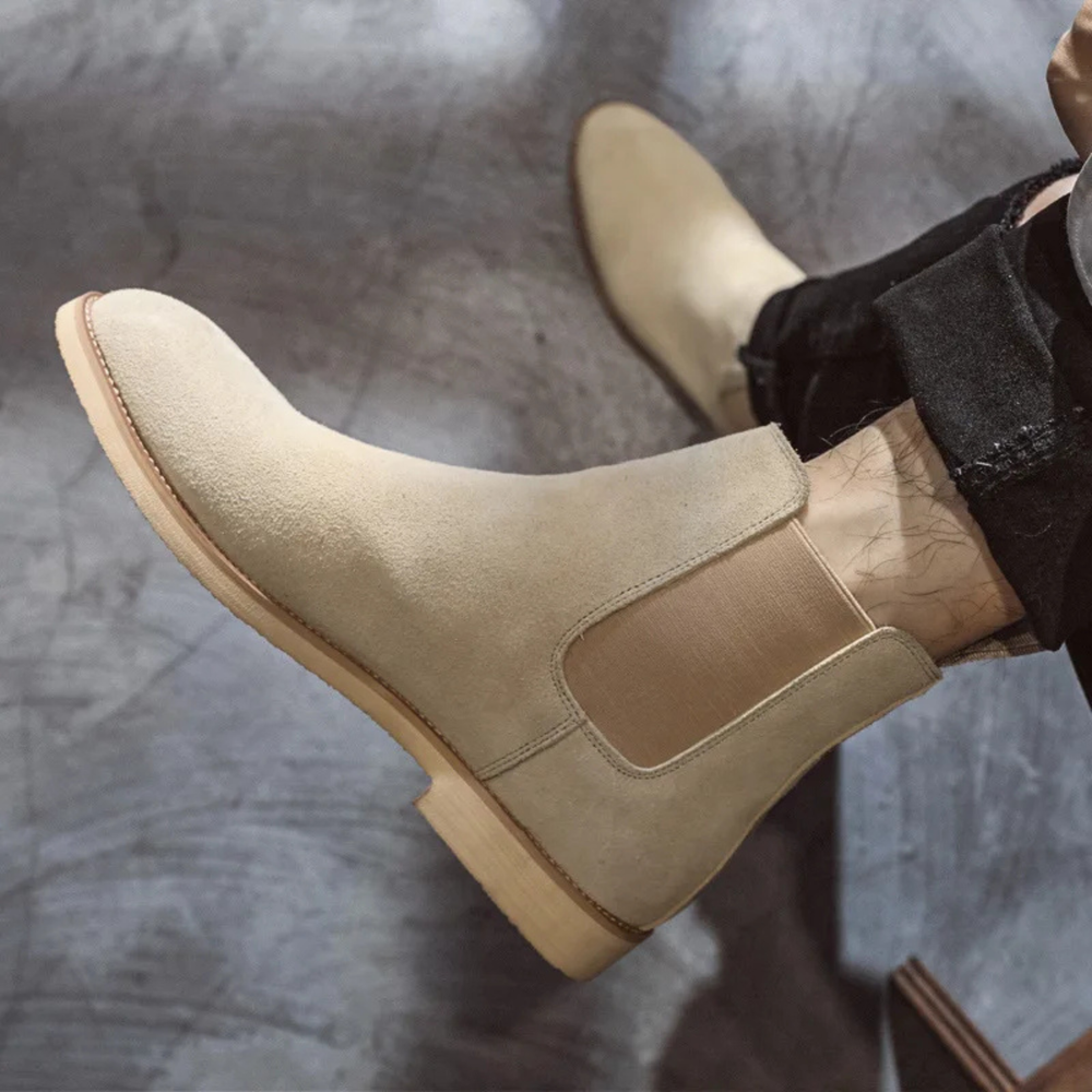 Bottines Chelsea Testaccio en daim pour homme – smart casual