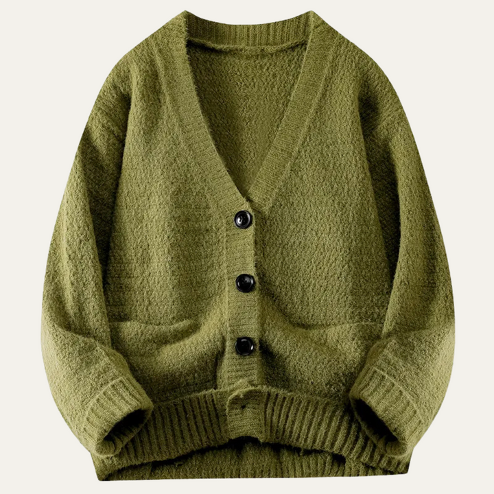 Cardigan Elston en maille à col V boutonné pour homme