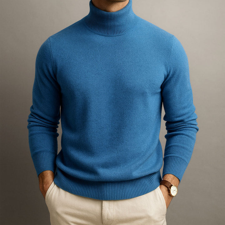 Pull homme col roulé 100 % cachemire – chaleur douce et raffinée