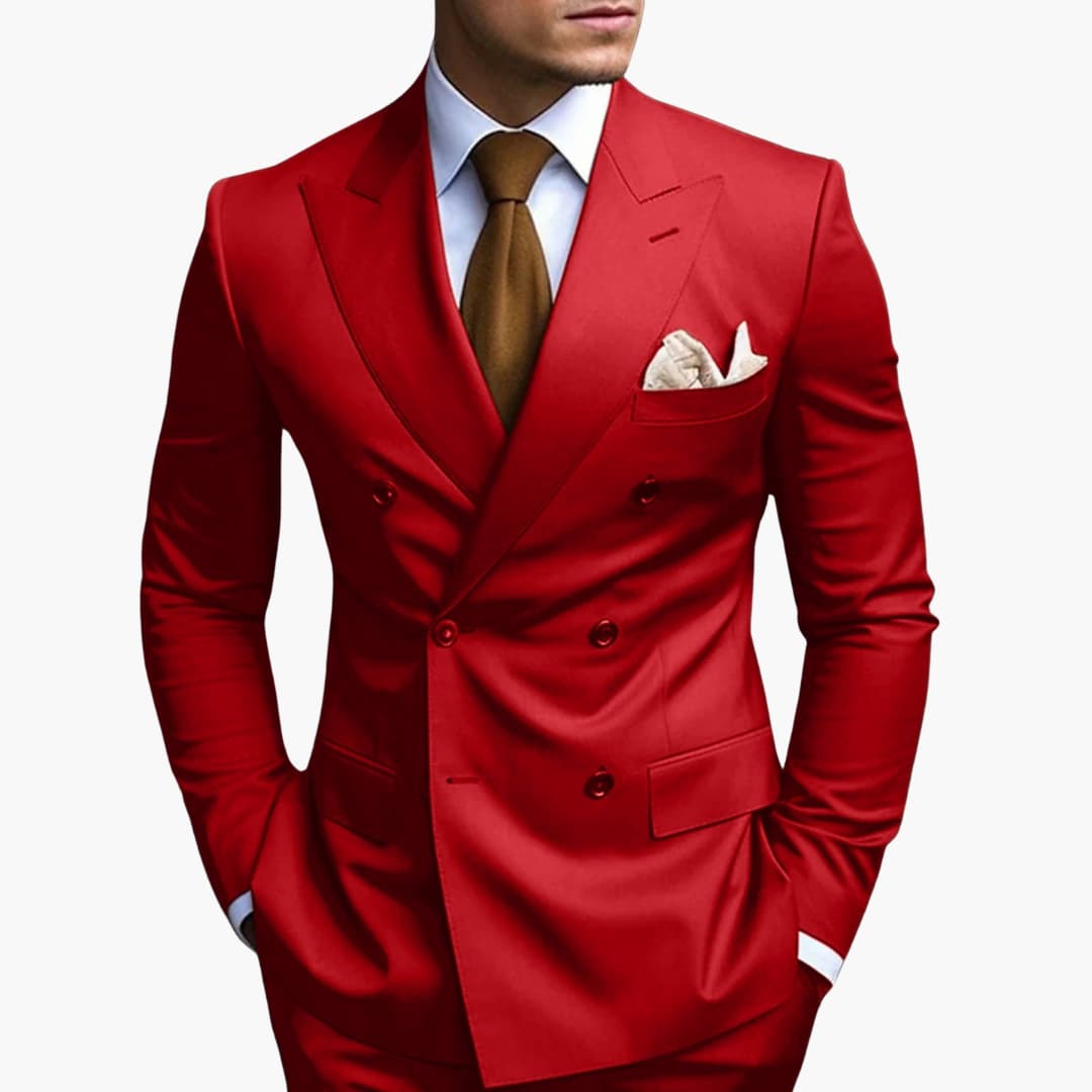Costume homme croisé à six boutons – élégance classique