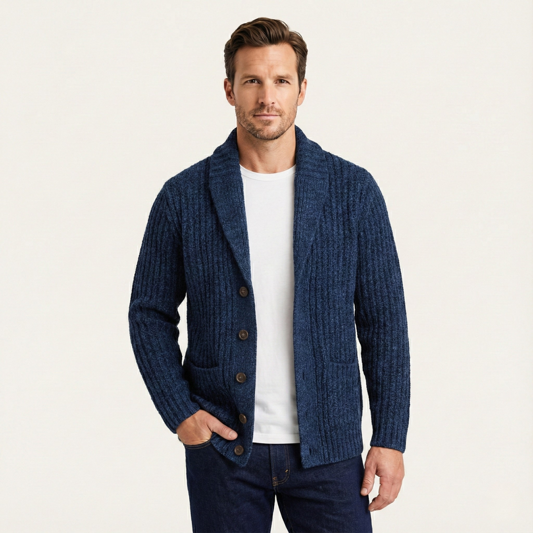 Cardigan Montpellier en grosse maille à col châle pour homme