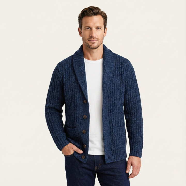 Cardigan Montpellier en grosse maille à col châle pour homme