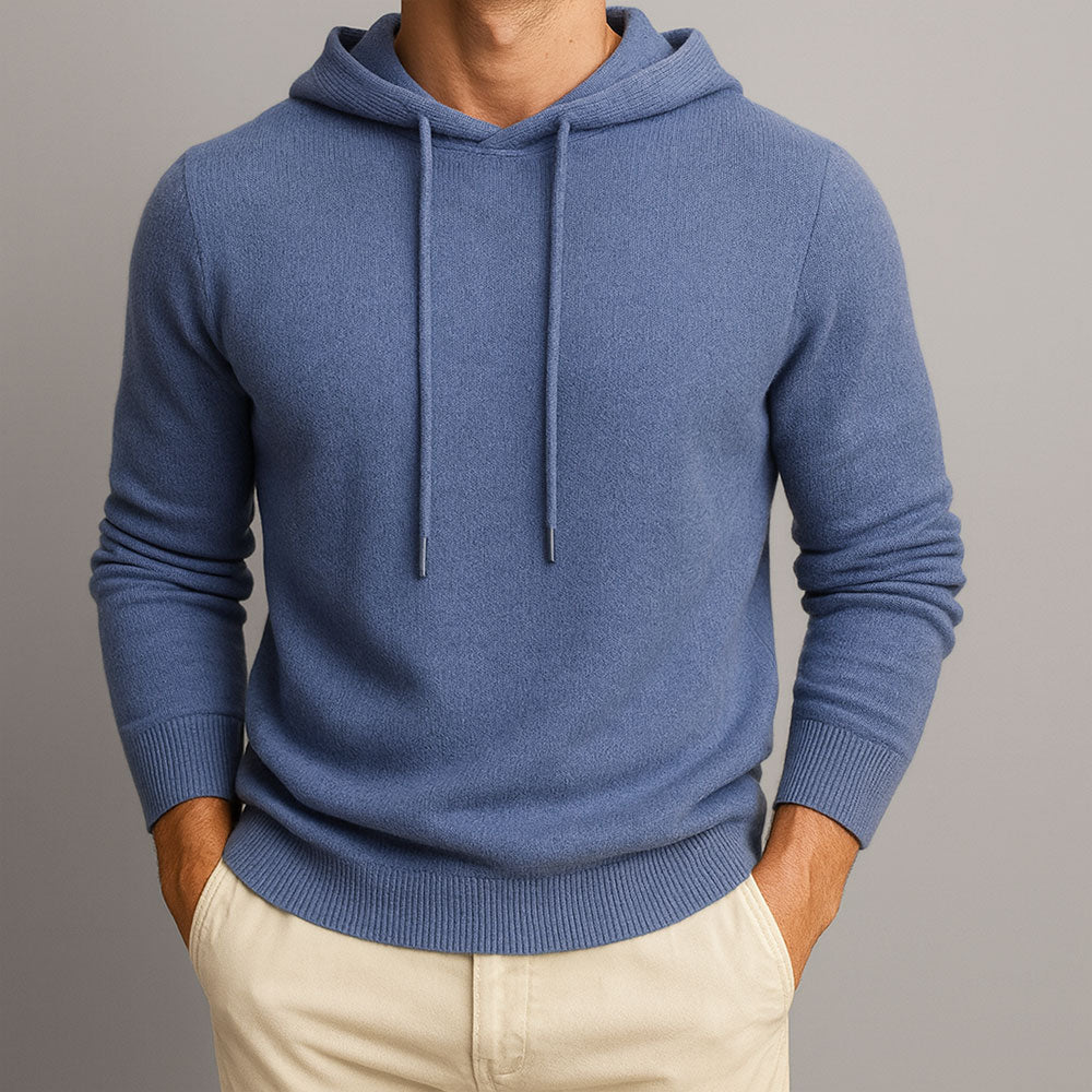 Hoodie homme 100 % cachemire – douceur luxueuse, coupe ajustée