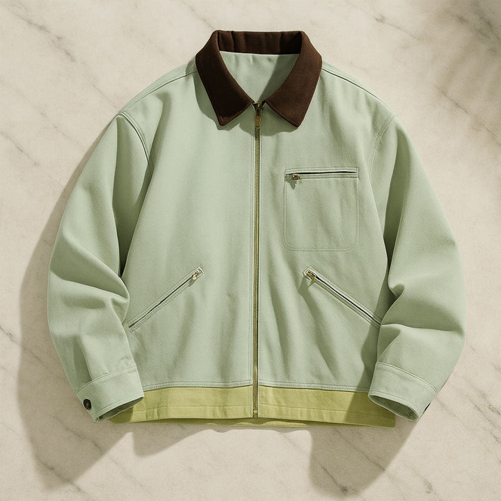 Veste homme rétro en coton – coupe décontractée et confortable