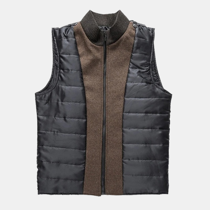 Manteau homme en laine à col montant – doublure matelassée