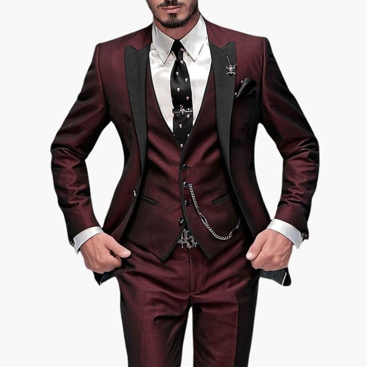 Costume homme trois pièces classique – revers tombant élégant