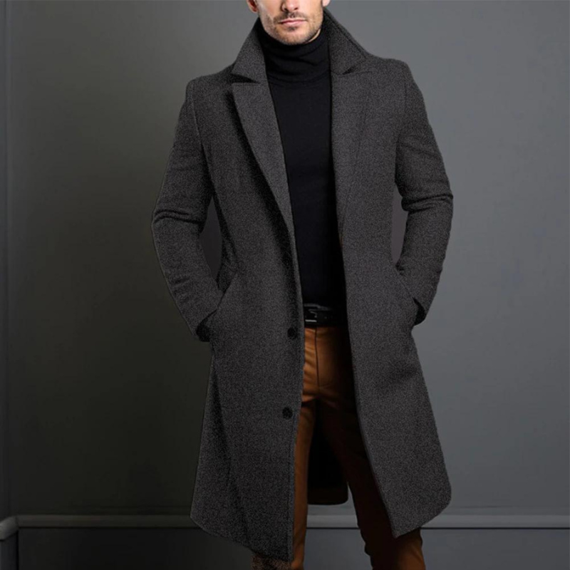 Manteau long homme en laine – élégance intemporelle pour l'hiver