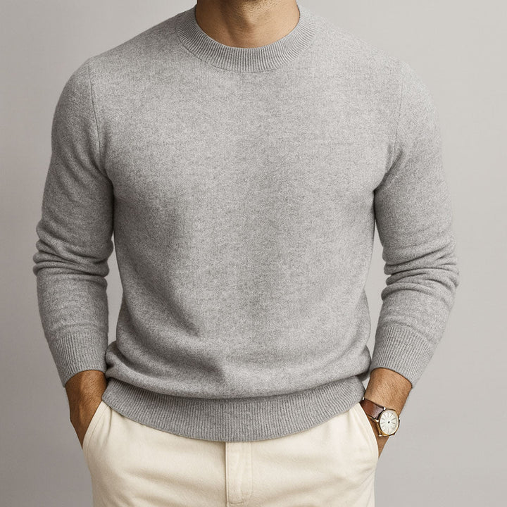 Pull homme 100 % cachemire à col rond – douceur et coupe ajustée