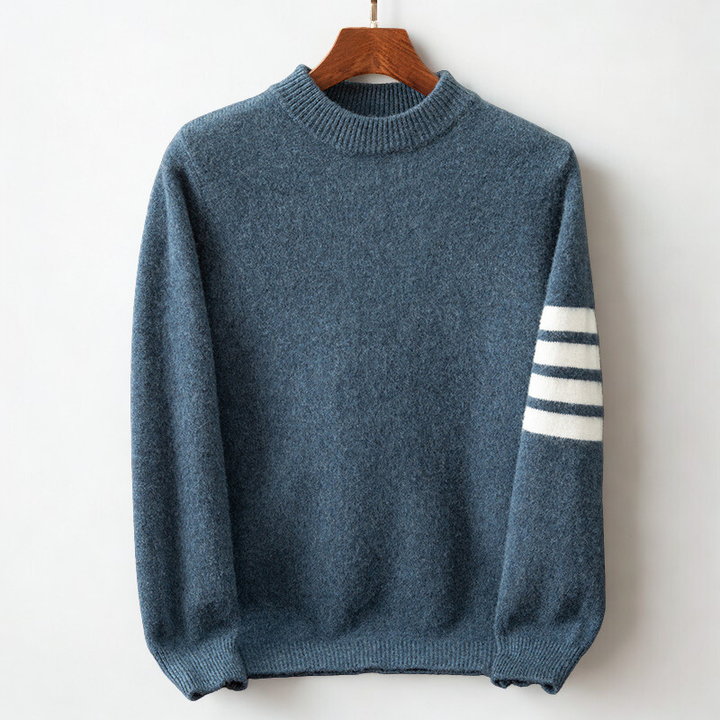 Pull homme Lunero en cachemire mélangé – rayures sportives