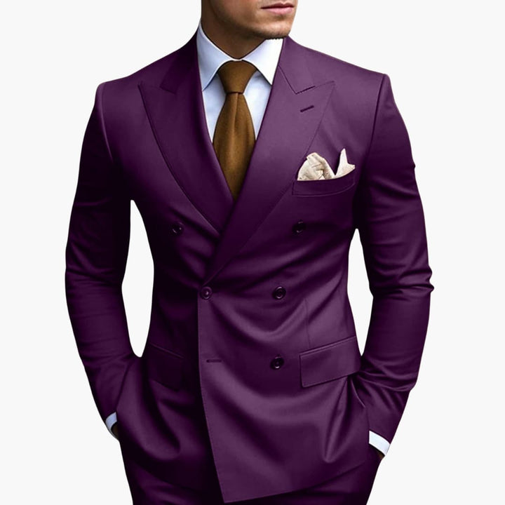 Costume homme croisé à six boutons – élégance classique