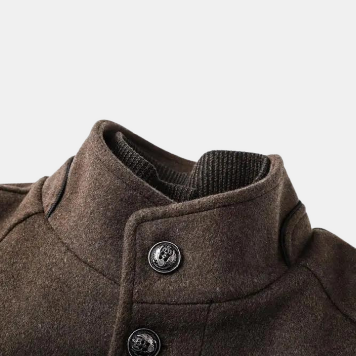 Manteau homme en laine à col montant – doublure matelassée