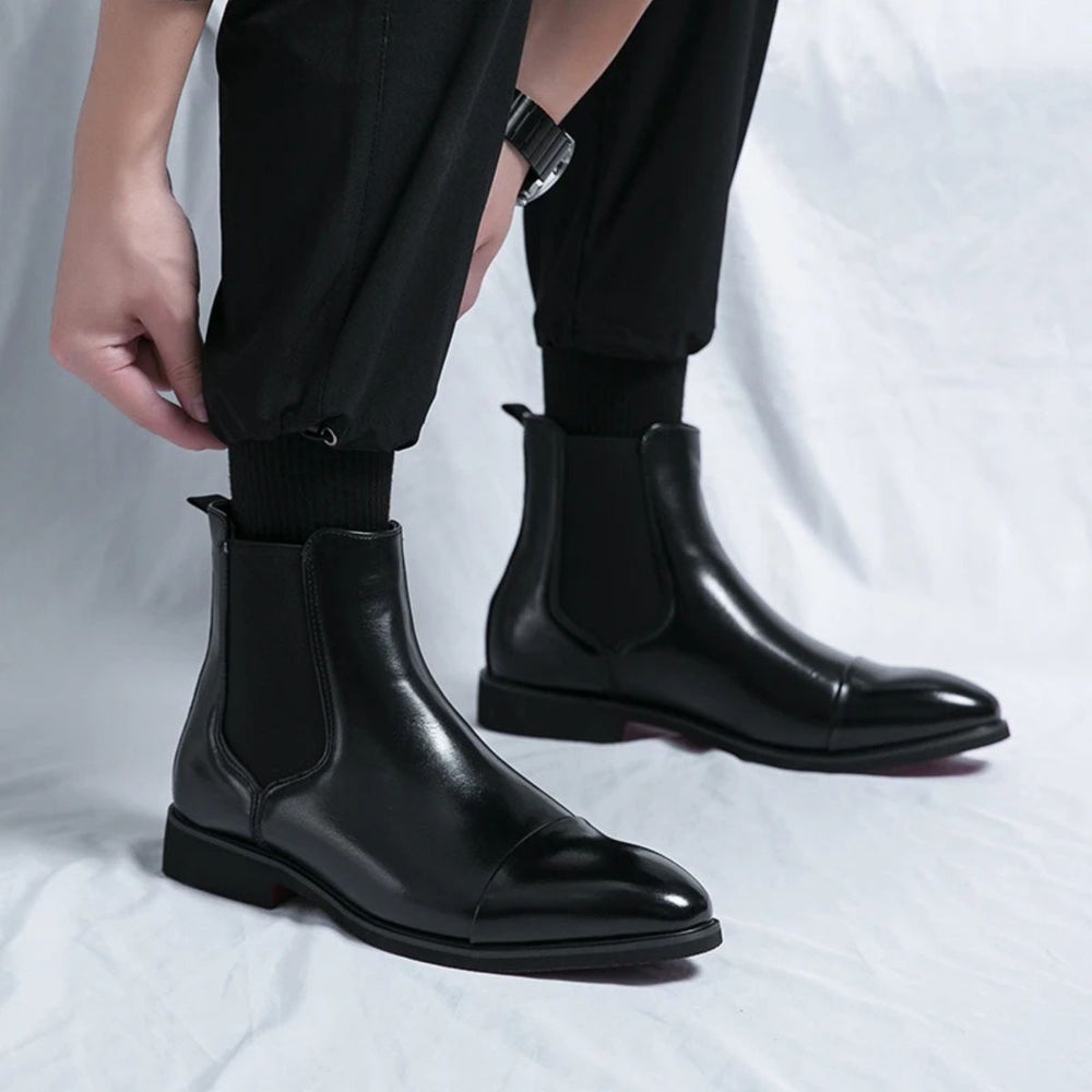 Bottines Chelsea Savile Row en cuir homme – semelle rouge