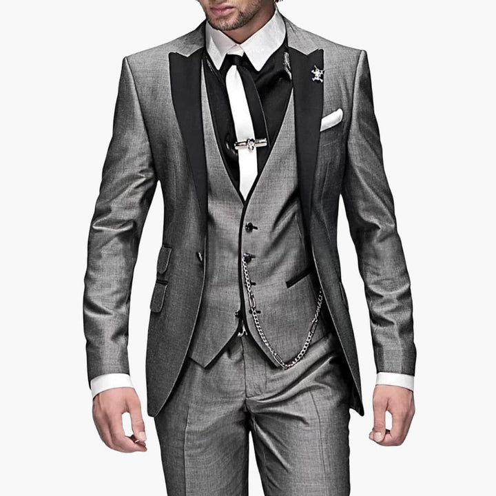 Costume homme trois pièces classique – revers tombant élégant