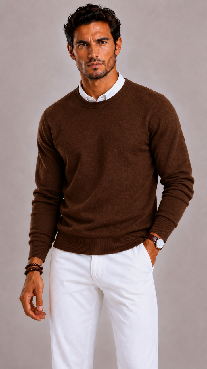 Pull homme en cachemire premium, édition limitée, coupe ajustée