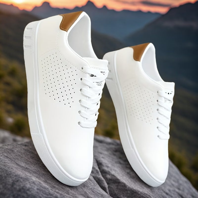 Baskets perforées homme en similicuir – finition mate