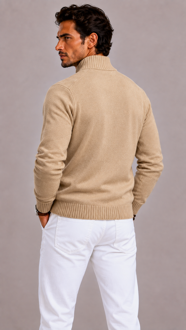 Cardigan zippé homme en cachemire, douceur premium