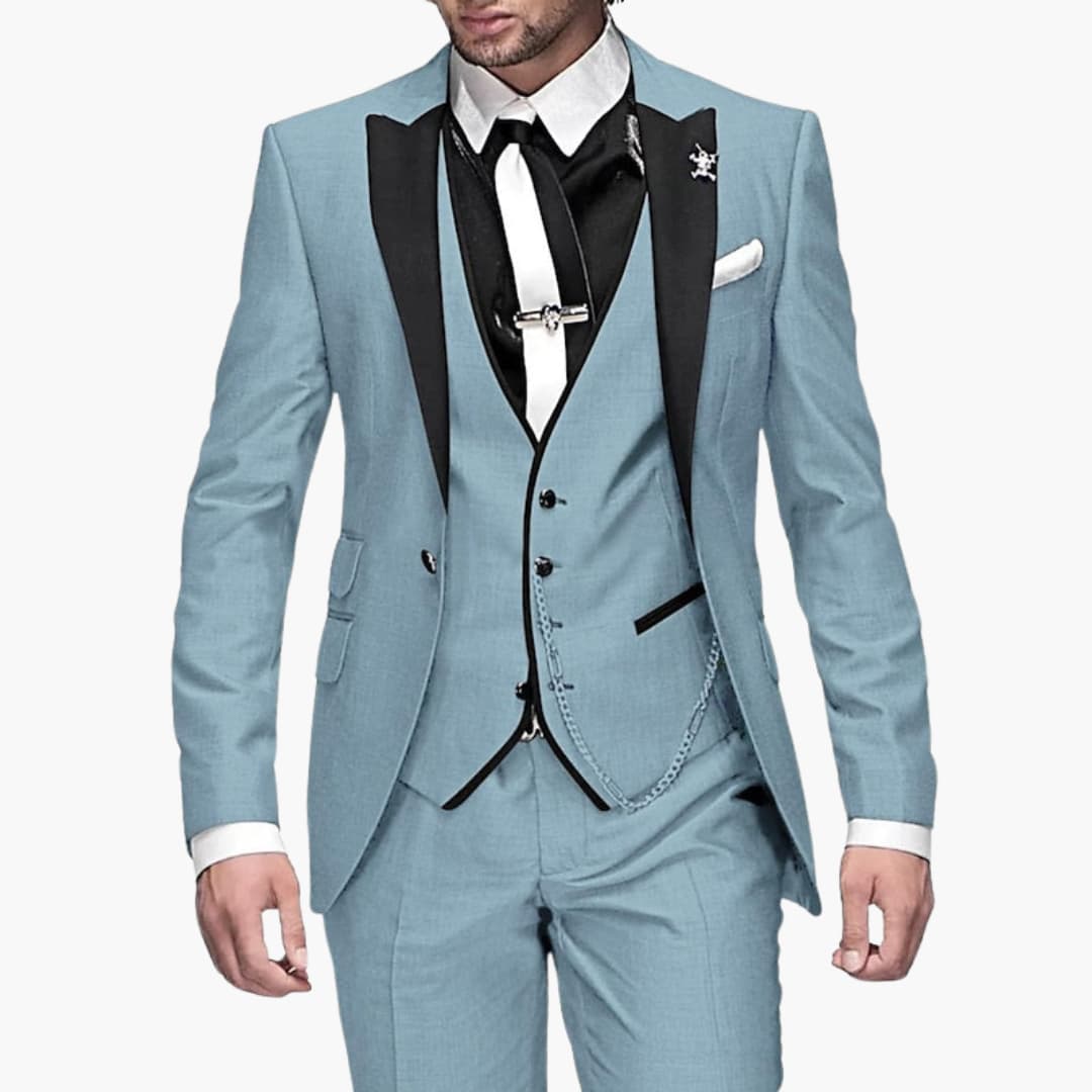 Costume homme trois pièces classique – revers tombant élégant