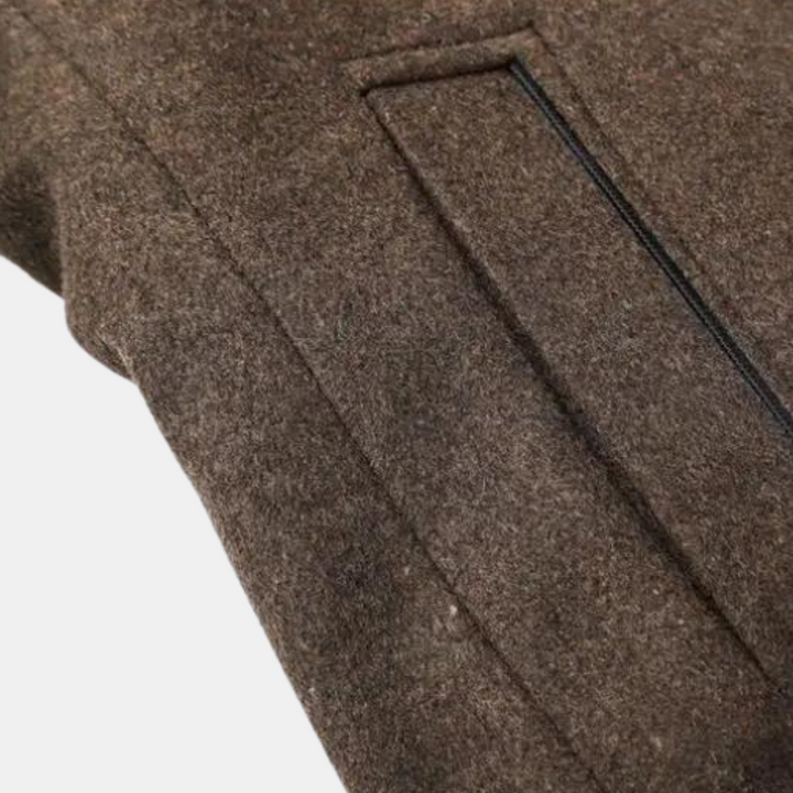 Manteau homme en laine à col montant – doublure matelassée