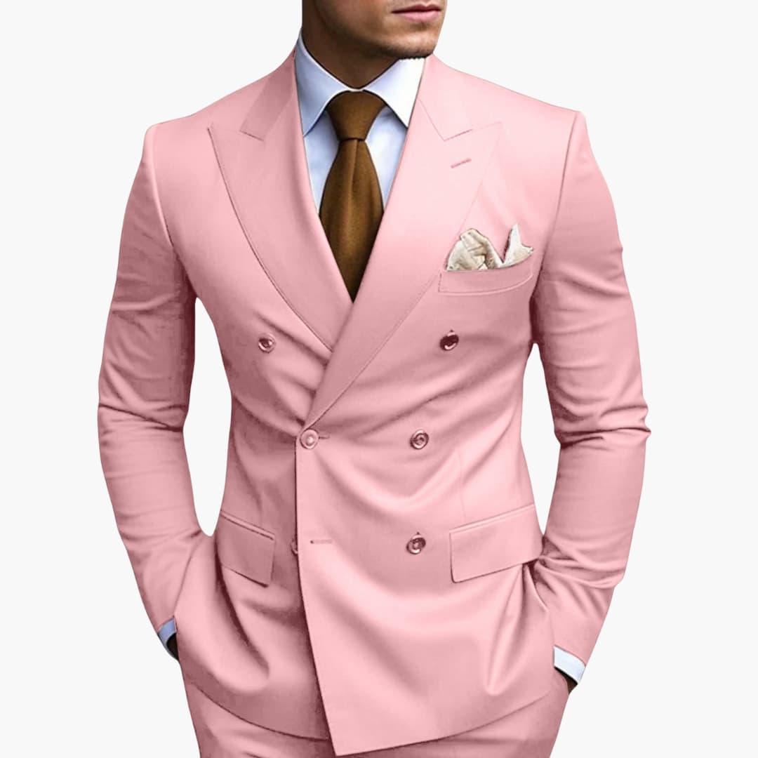 Costume homme croisé à six boutons – élégance classique